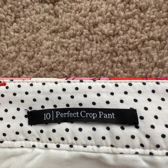 Talbots Pants Womens 10 34x25 Perfect Crop Floral Bright Mid Rise - Picture 5 of 14